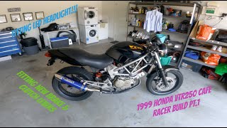 1999 Honda VTR 250 CAFE RACER BUILD PT 1 caferacer [upl. by Ahsemaj]