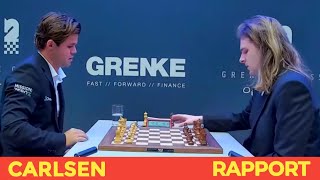 Magnus Carlsen 2823 vs Richard Rapport 2708  GRENKE Chess Classic and Open 2024R6 [upl. by Ecnirp]