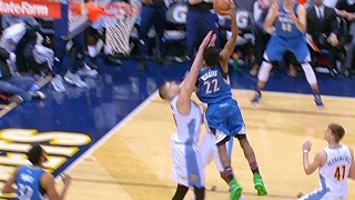 Andrew Wiggins POSTER Dunk vs the Nuggets  021517 [upl. by Adranoel]