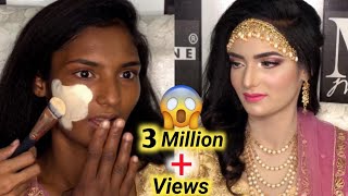 Incredible makeup transformation 💄 How to do fair makeup on dark skin  full coverage foundation [upl. by Nadiya]