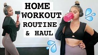 MY HOME WORKOUT ROUTINE amp HAUL [upl. by Adriene]