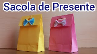 Como Fazer sacola de Presente de Papel  origami paper bag  origami gift bag  easy paper craft [upl. by Standice]