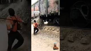 रेलवे में सबसे खतरनाक नौकरी  Most dangerous job in railways  train shorts [upl. by Gunther]