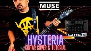 MUSE  HYSTERIA GUITAR COVER amp TUTORIAL [upl. by Asylla]