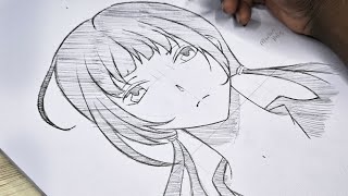 Easy anime drawing How to draw an anime girl very easy tutorial for beginners [upl. by Aday221]