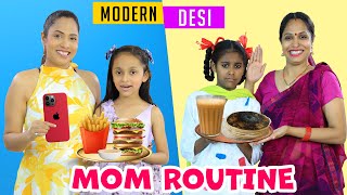 My Mom Routine  Desi vs Modern  Indian Family Sketch Comedy  ShrutiArjunAnand [upl. by Ssidnac25]