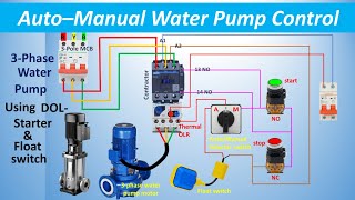 AutoManual Water Pump Control Using DOL Starter and Float Switch  ThreePhase Motor Control [upl. by Htiaf337]