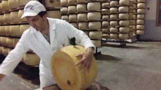 Parmesan wheel cutting made easy [upl. by Ylrebma]