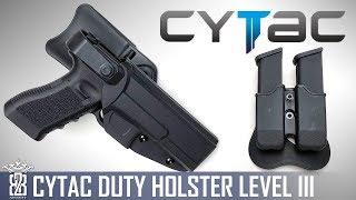 Cytac Duty Holster Level III Glock 17 Dienstholster  IPSC  Magazin [upl. by Gnanmos695]