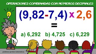 OPERACIONES COMBINADAS CON DECIMALES [upl. by Jordain937]