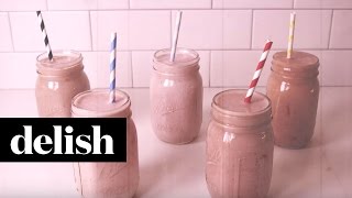 5 Awesome Strawberry Smoothies  Delish [upl. by Adrial]