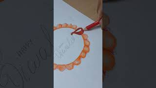 🥰Diwali 💥special drawing with pencil color drawing art [upl. by Doralyn558]