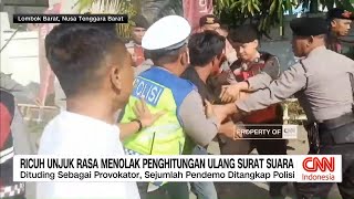 Unjuk Rasa Menolak Penghitungan Ulang di Lombok Barat Berakhir Ricuh [upl. by Bina]