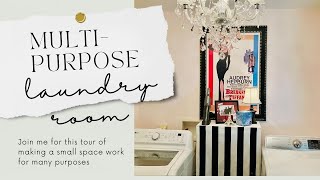 MultiPurpose 💖Cute 🌸Laundry Room Tour Small House No Problem [upl. by Elocim923]