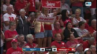 Taylor Landfair Kill Bergen Reilly Set Merritt Beason Kill Nebraska Husker Volleyball 92724 UCLA [upl. by Ogait]