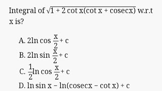 Integral of √12cotxcotxcosecx wrt x is [upl. by Zetana]