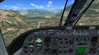 Turbo Commander landing Bolzano LIPB Switzerland Cockpit view FSX [upl. by Lundeen]