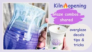 Join me for a kiln openingunloading glaze combinations shared tips on overglaze decals [upl. by Martelli]