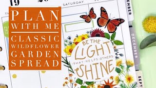 PLAN WITH ME  CLASSIC WILDFLOWER GARDEN SPREAD  THE HAPPY PLANNER [upl. by Llehcal]