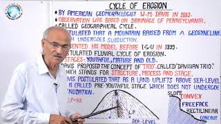 CYCLE OF EROSION  By WM DEVIS  Part26  Geography Lecture By SS OJHA SIR [upl. by Niwrud]