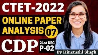 CTET 2022 Online Exam  Previous Year Papers Analysis CDP 21st Dec 2022 Paper02 by Himanshi Singh [upl. by Rosen381]