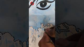 water drawing of Mata Durga [upl. by Eladnwahs]