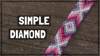 Simple Diamond Friendship Bracelet Tutorial CC [upl. by Pearla]