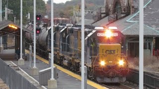 CSX B725 Through Framingham Station 745am [upl. by Riamu]