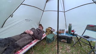 SOLO CAMPING HEAVY RAIN  LONG HEAVY RAIN NON STOP  ASMR [upl. by Ahsillek]