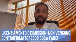 Licenziamento o dimissioni non vengono controfirmate Ecco cosa fare [upl. by Erving617]