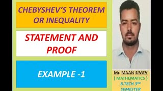 CHEBYSHEVS THEOREM OR INEQUALITY WITH EXAMPLE [upl. by Anaiviv]