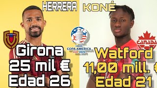 🔥Comparando plantel VENEZUELA vs CANADÁ COPA AMÉRICA 2024 🇨🇦🇻🇪🔥 [upl. by Alma]