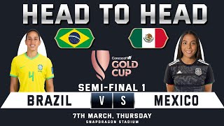 BRAZIL vs MEXICO  SEMIFINAL  CONCACAF GOLD CUP  Head to Head Stats  CONCACAF  GBH SPORTS [upl. by Patricio562]