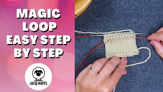 How to knit in the round with Magic Loop Simple step by step instructions [upl. by Nevad]