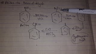 Aniline to Benzaldehyde conversion reaction  Gattermann Koch reaction [upl. by Davidoff]