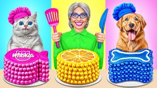 Reto De Cocina Yo vs Abuela con Gato y Perro  Guerra de Cocina de Multi DO Smile [upl. by Nikki]