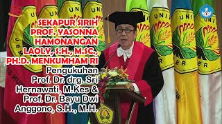 SEKAPUR SIRIH PROF YASONNA MENKUMHAM RI Pengukuhan Prof Sri Hernawatiamp Prof Bayu Dwi Anggono [upl. by Baxy591]