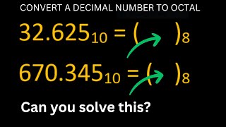 How to convert a DECIMAL number to OCTAL  Number Base System [upl. by Gefen]