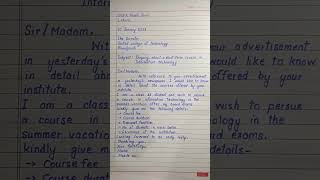 Letter of Enquiry class 12 letter writing [upl. by Ailegra]