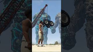 Dropping The Monster Truck From Crane in GTA 5 [upl. by Haelahk180]