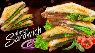 සැමන් සැන්ඩ්විච්  Salmon sandwich Recipe  Cook with LEE [upl. by Anika403]