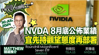 【FW炒出個貼士】NVDA 8月底公佈業績，宜先持觀望態度再部署｜TSLA 特斯拉｜NVDA 英偉達｜Matthew Lai｜30072024 [upl. by Gaylor]