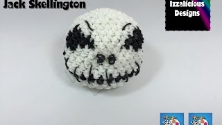 Loomigurumi Jack Skellington Skull for Halloween  hook only  amigurumi with Rainbow Loom Bands [upl. by Shaff]