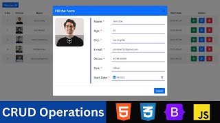 Complete CRUD Operations using HTML CSS Bootstrap v5 and JavaScript Local Storage CRUD Application [upl. by Schlessel164]