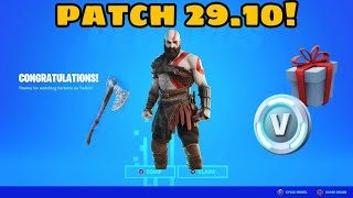 PATCH 2910 950 VBUCKS GRATIS PER ALCUNI UTENTIRITORNA KRATOS E NUOVE SKIN [upl. by Malka]