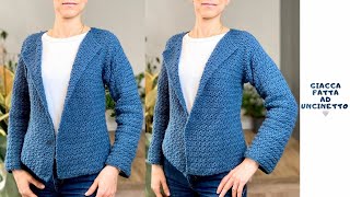 Tutorial Giacca Melanie ad uncinetto  crochet cardigan facile fatto a mano in lana giacca chanel [upl. by Nawoj142]