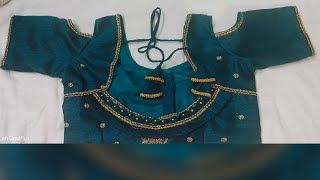 Very Easy Back Neck Blouse Design Cutting And Stitching ❤️🥻 [upl. by Balcer]