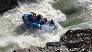 Bakkaflöt river rafting  East glacial river Commitment rapid [upl. by Ityak]