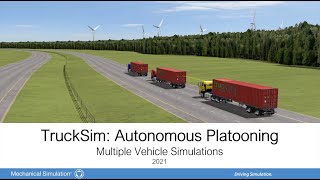 TruckSim Autonomous Platooning [upl. by Aeki86]