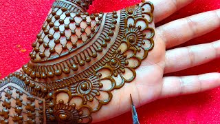 New easy bridal fronthand mehndi design  Simple fronthand mehndi mehndi  easy mehndi design [upl. by Southworth]